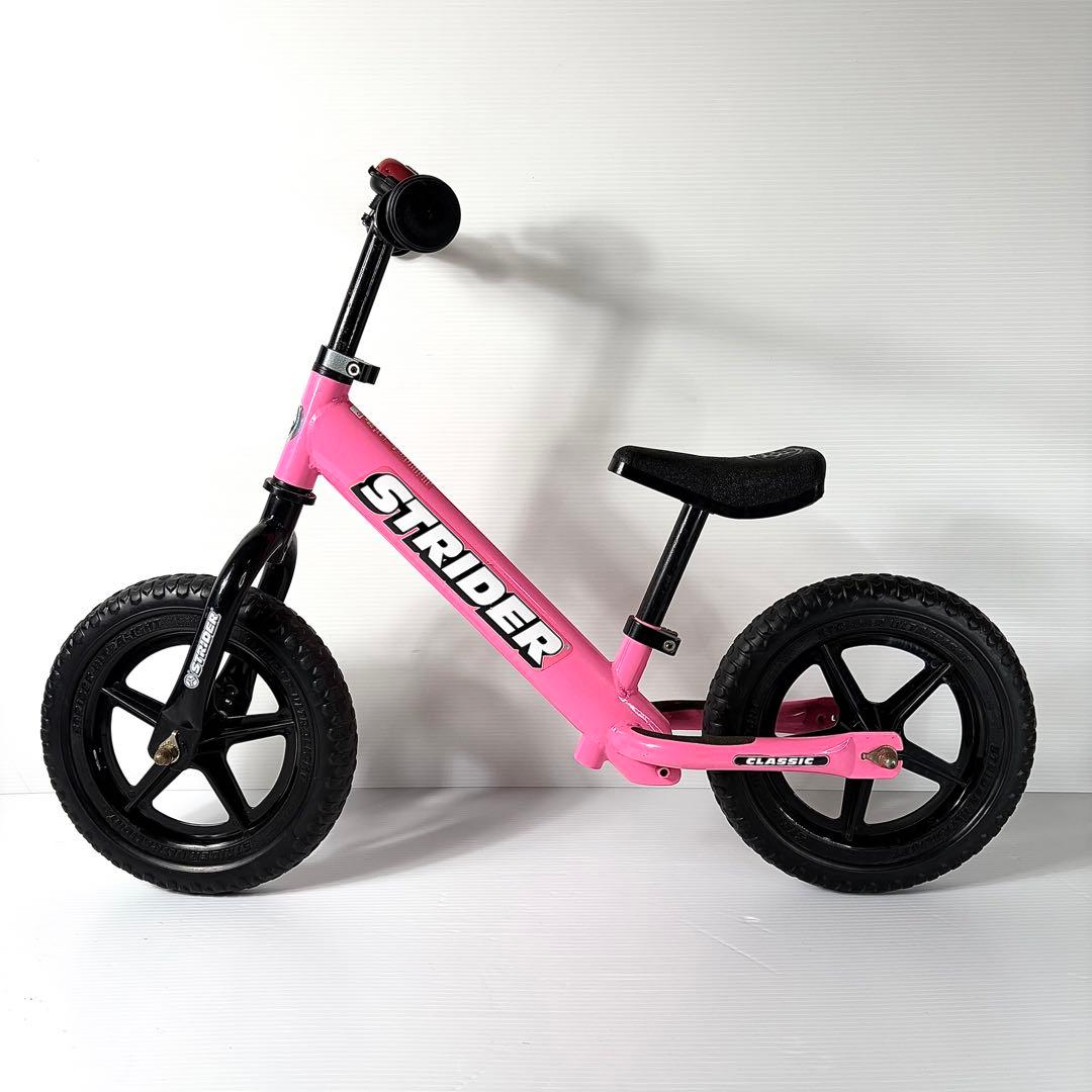 美品 ストライダー クラシック 12 ピンク 人気色 キックバイク ベル付き