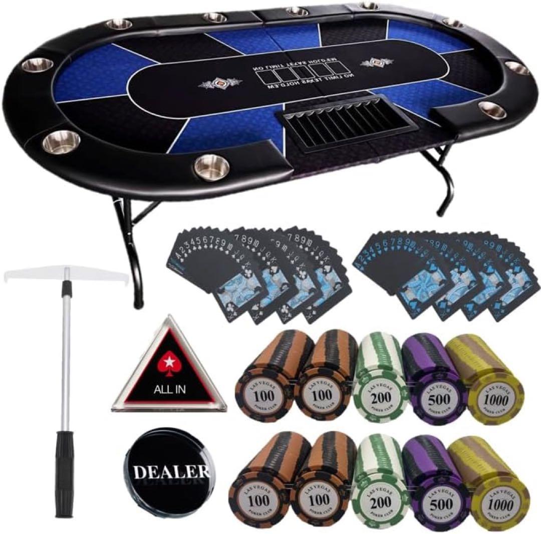 ポーカーテーブルセット　青