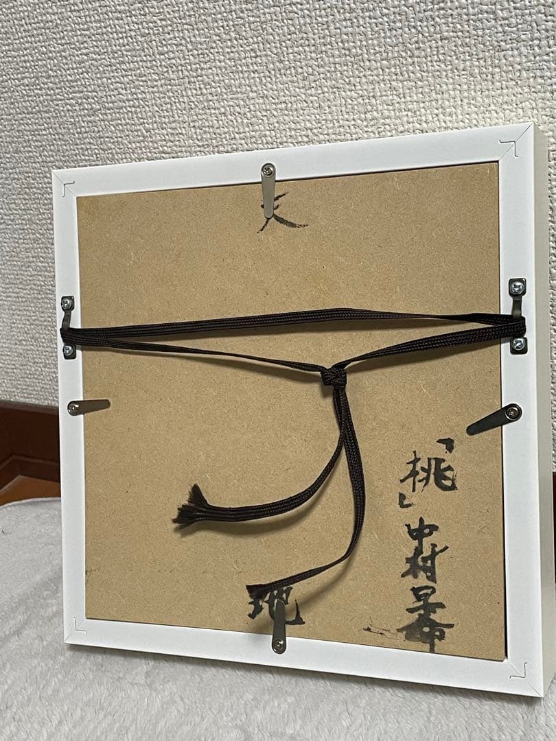 絵画　日本画　桃の絵　インテリア　0号絵画　アート