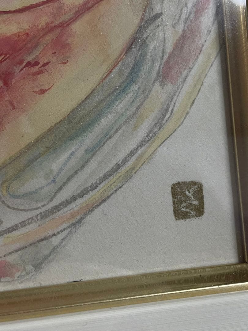 絵画　日本画　桃の絵　インテリア　0号絵画　アート