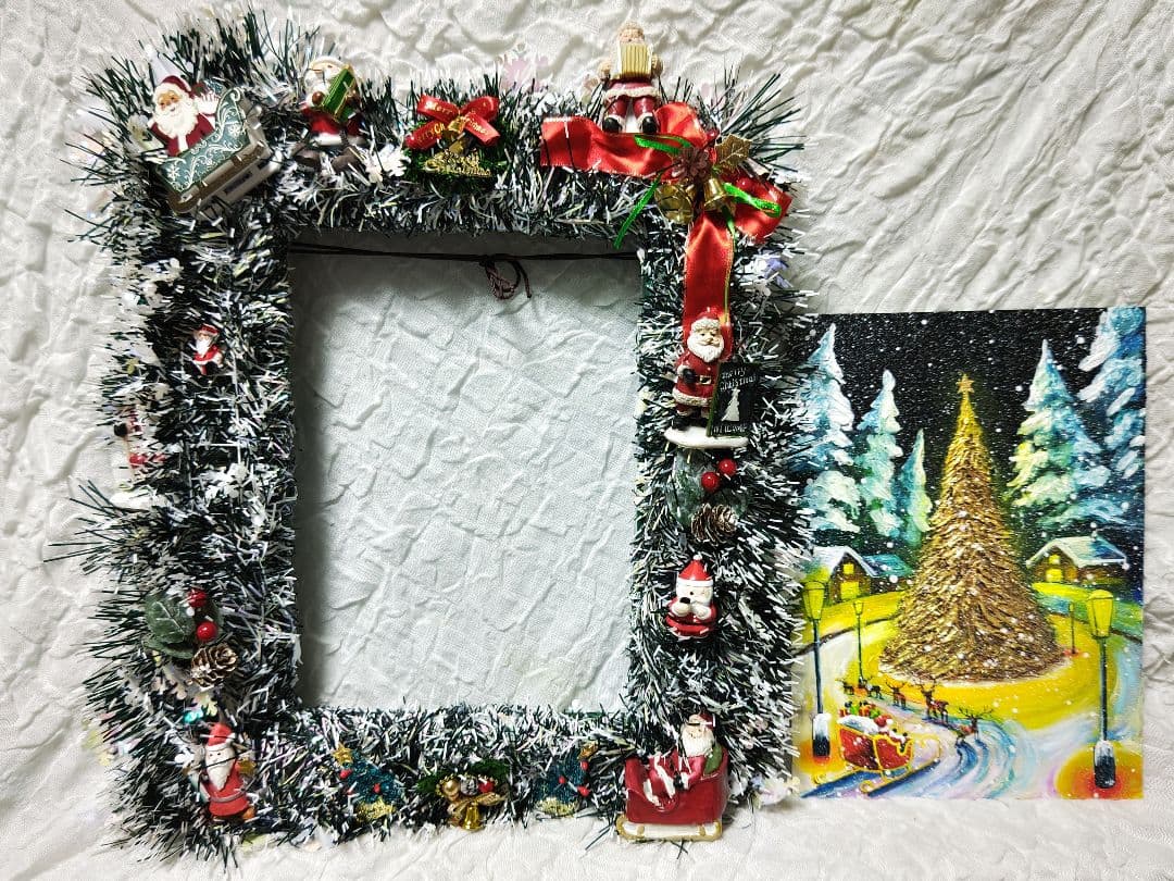 油絵 絵画【サンタの里】