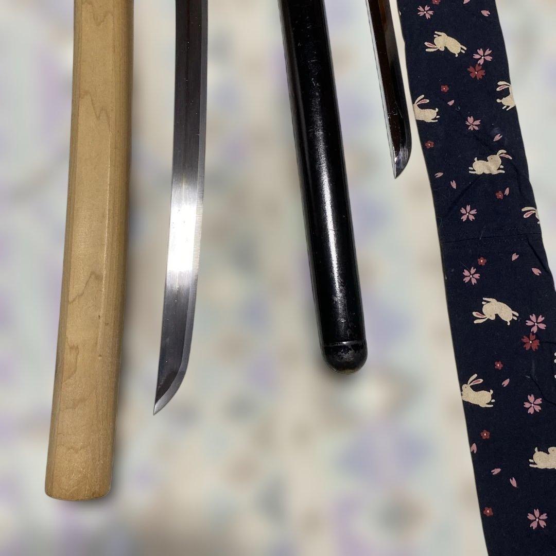 模造刀２本 仕込み杖(刀袋付)と白木鞘大刀