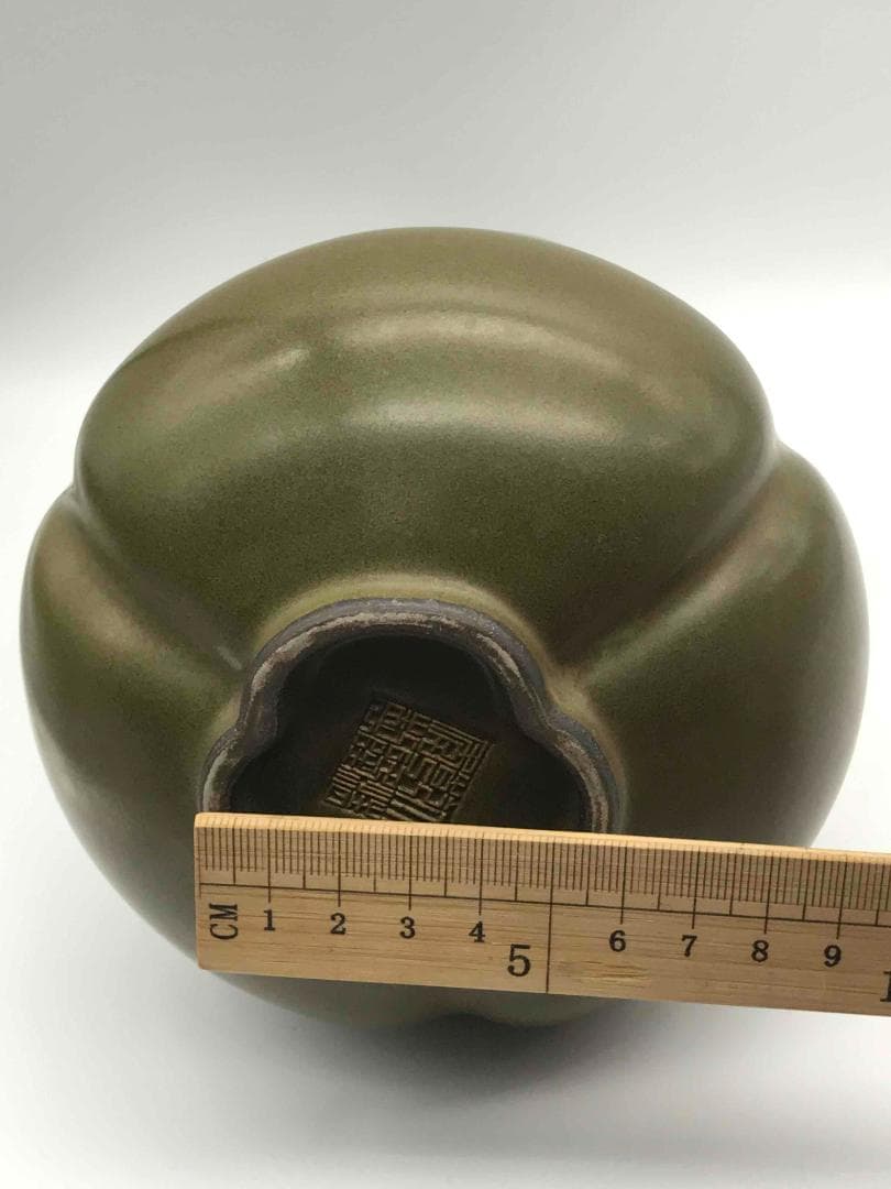 清乾隆時代 【大清乾隆年製】在銘 茶葉末三連瓶 官窯 希少貴重(C-33)