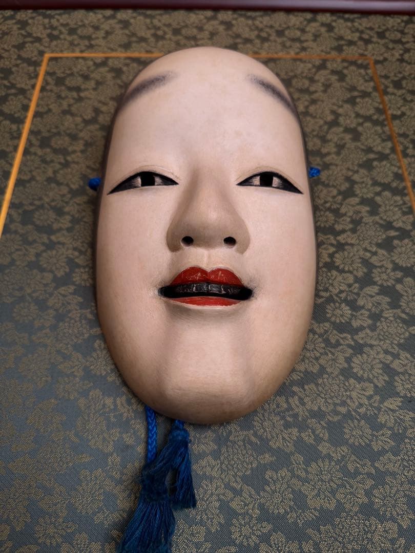 能面 若女 木彫り