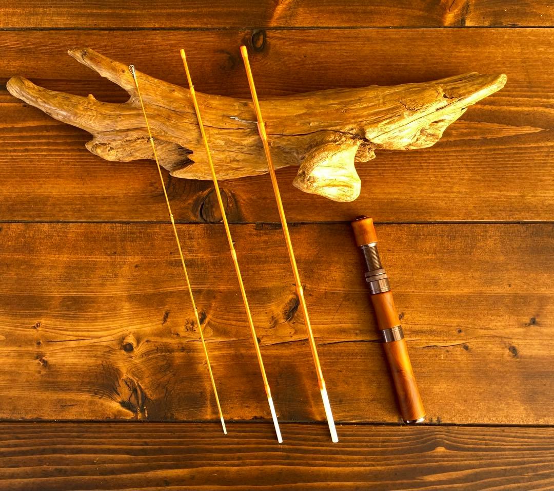 新品未使用　トラウトロッド　スピニング　ウッドグリップ　グラスロッド　渓流釣り