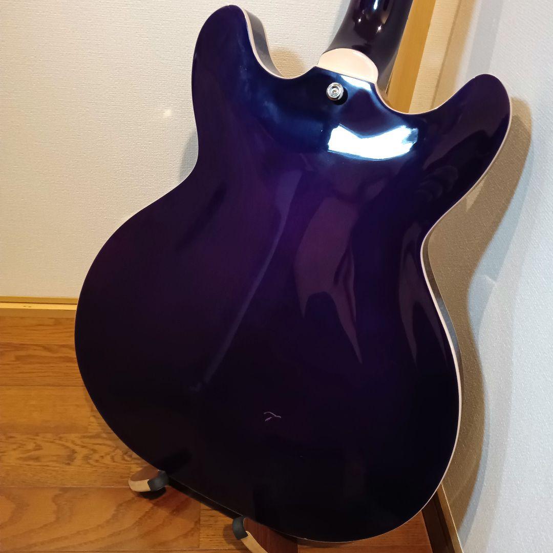 美品 GROTE 335タイプ セミアコ エレキギター パープル 紫 グロート