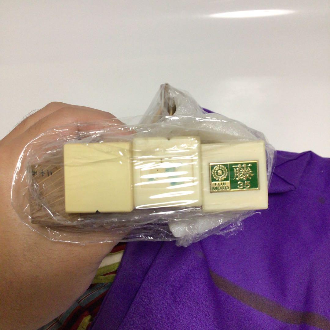 三味線 セット　紫色 布製 付属品付き　名有り　レトロ　hujimoto 35