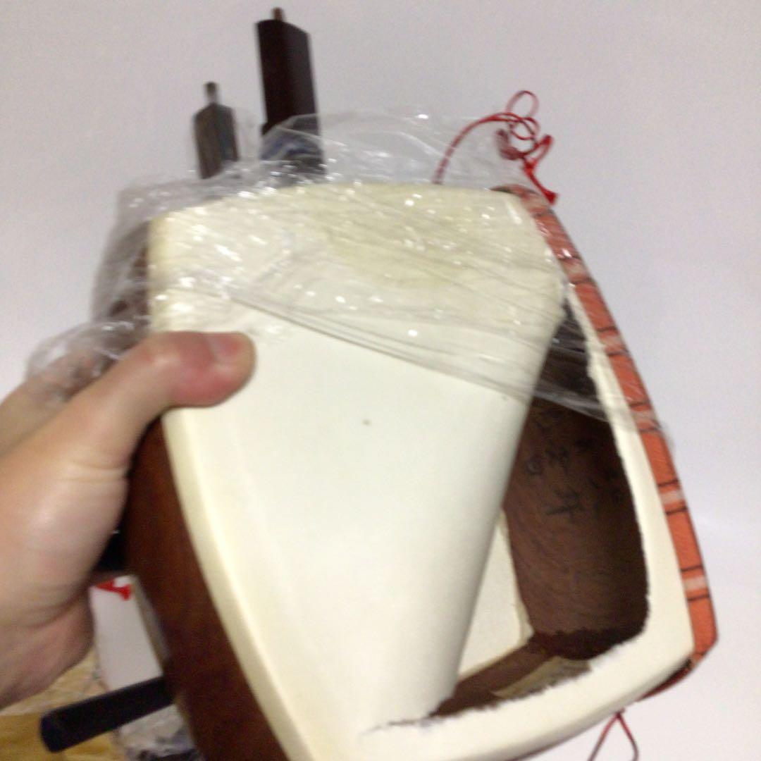 三味線 セット　紫色 布製 付属品付き　名有り　レトロ　hujimoto 35