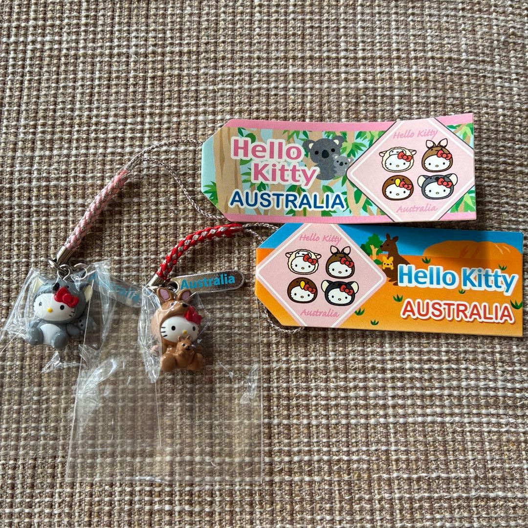 ハローキティ レア☆オーストラリア コアラとカンガルーストラップ