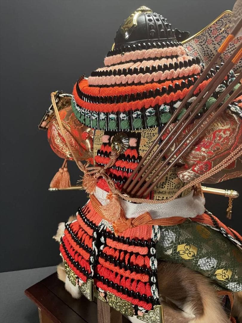 限定値下　まごころ堂　日本人形　兜　手作り　伝統工芸　猪の皮　5686