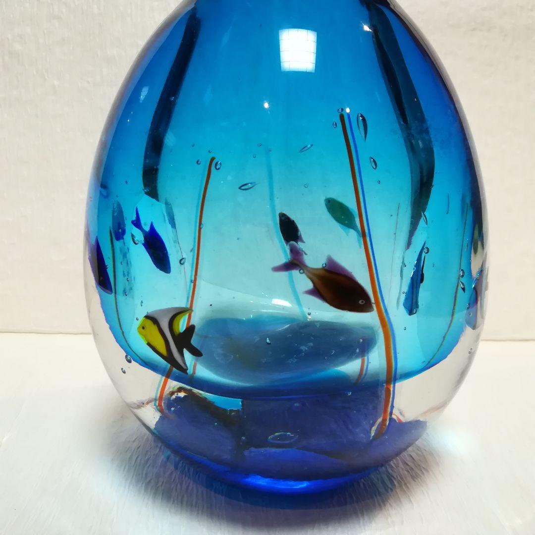 ベネチアンガラス　花瓶　ガラス工芸品　ガラスアート　水族館　魚　ベネチアングラス