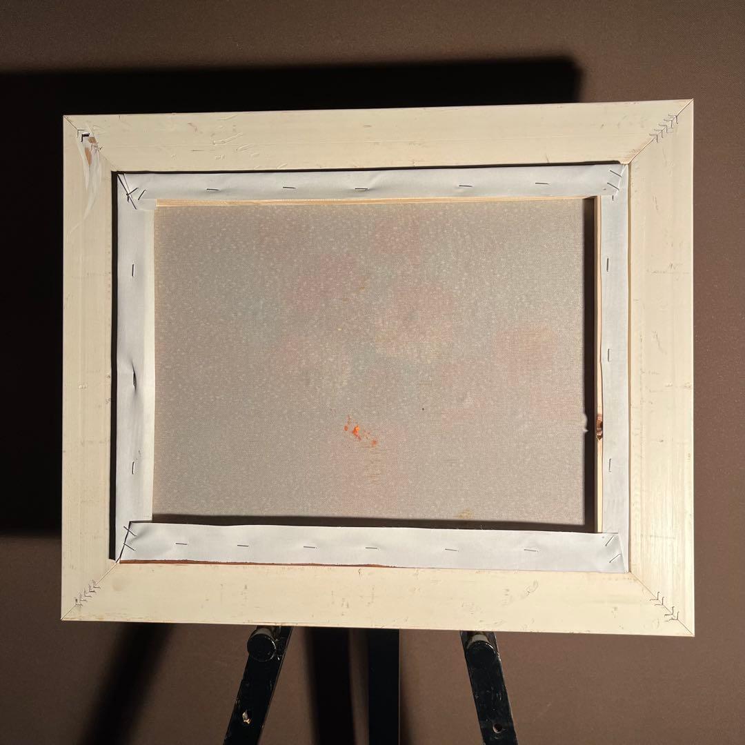 手描き油絵 花瓶の花 額付 インテリア 油彩画 肉筆絵画