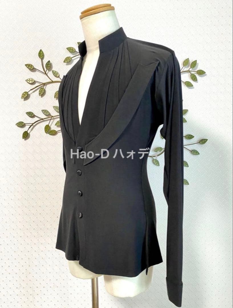 新品★社交ダンス★ラテン★メンズ★シャツ★メッシュ★ジャケット風★切替★M
