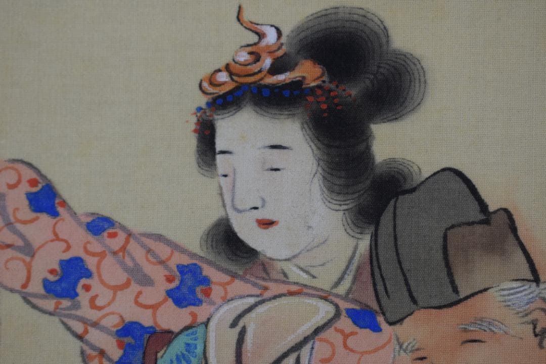 紫雲/七福神来迎之図/掛軸☆宝船☆Y-603　JM