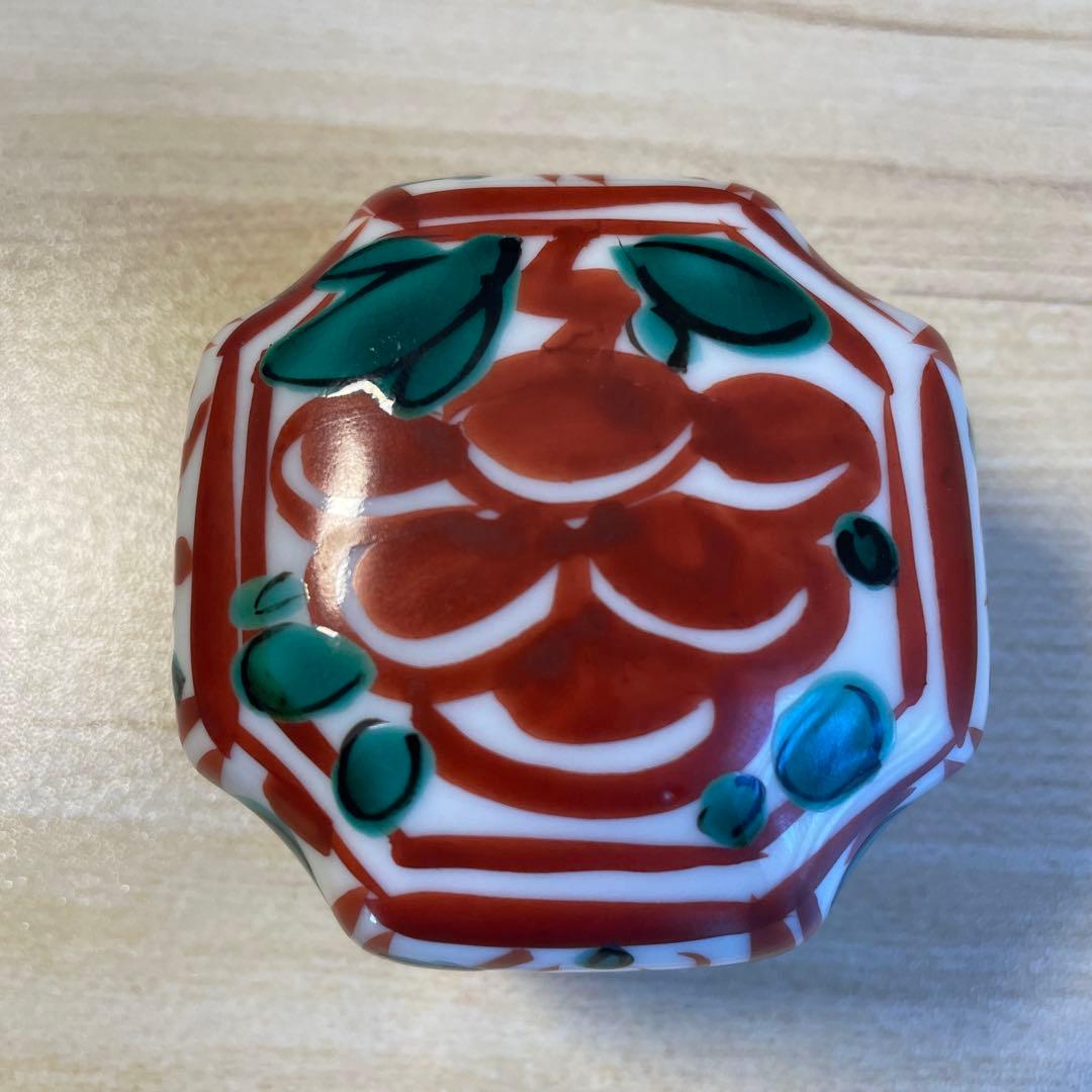 真葛香斎　赤絵香合　茶道具