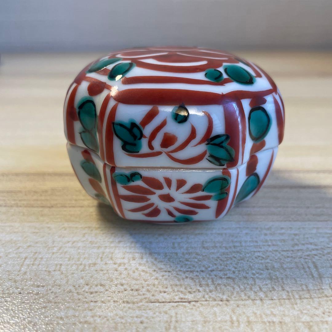 真葛香斎　赤絵香合　茶道具