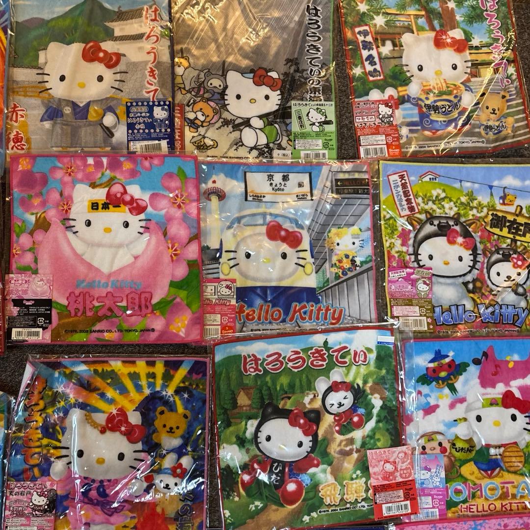 ご当地 ハローキティ プチタオル セット ハンカチ ミニタオル　25枚セット