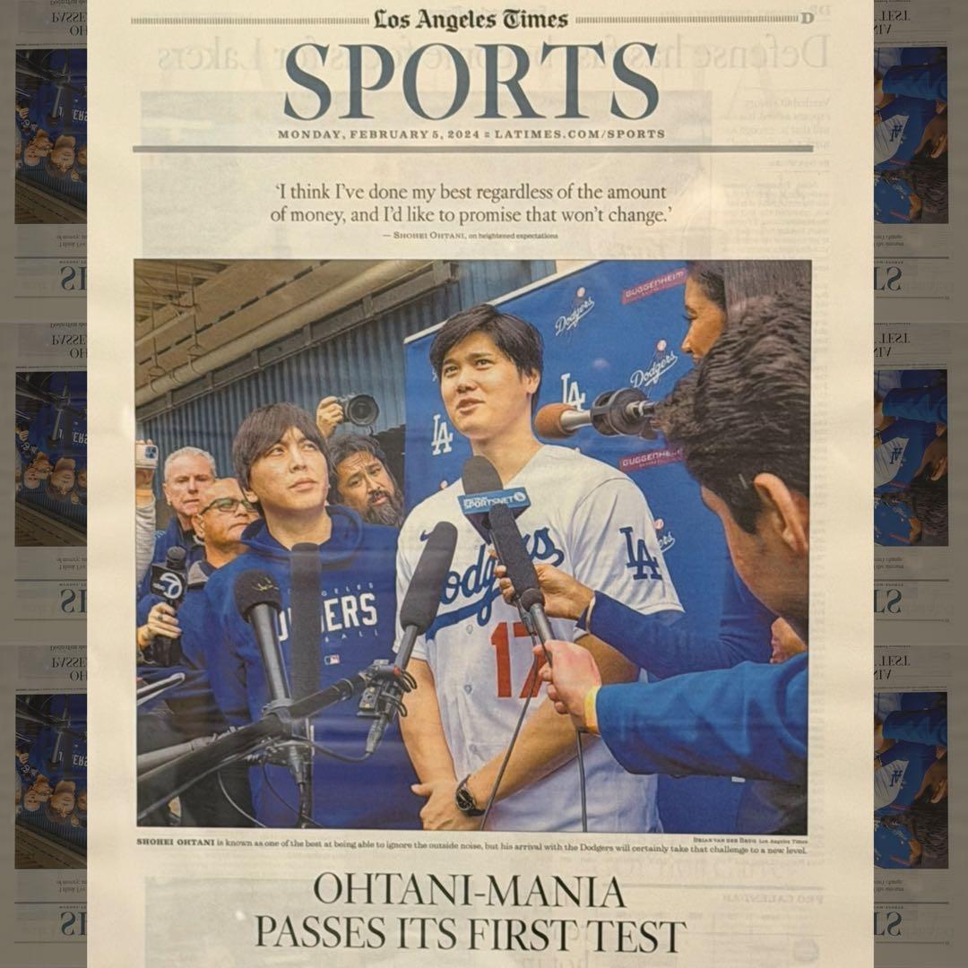超激レア‼︎ 『 ドジャース 大谷翔平 水原一平 』 貴重なロサンゼルスタイムズ