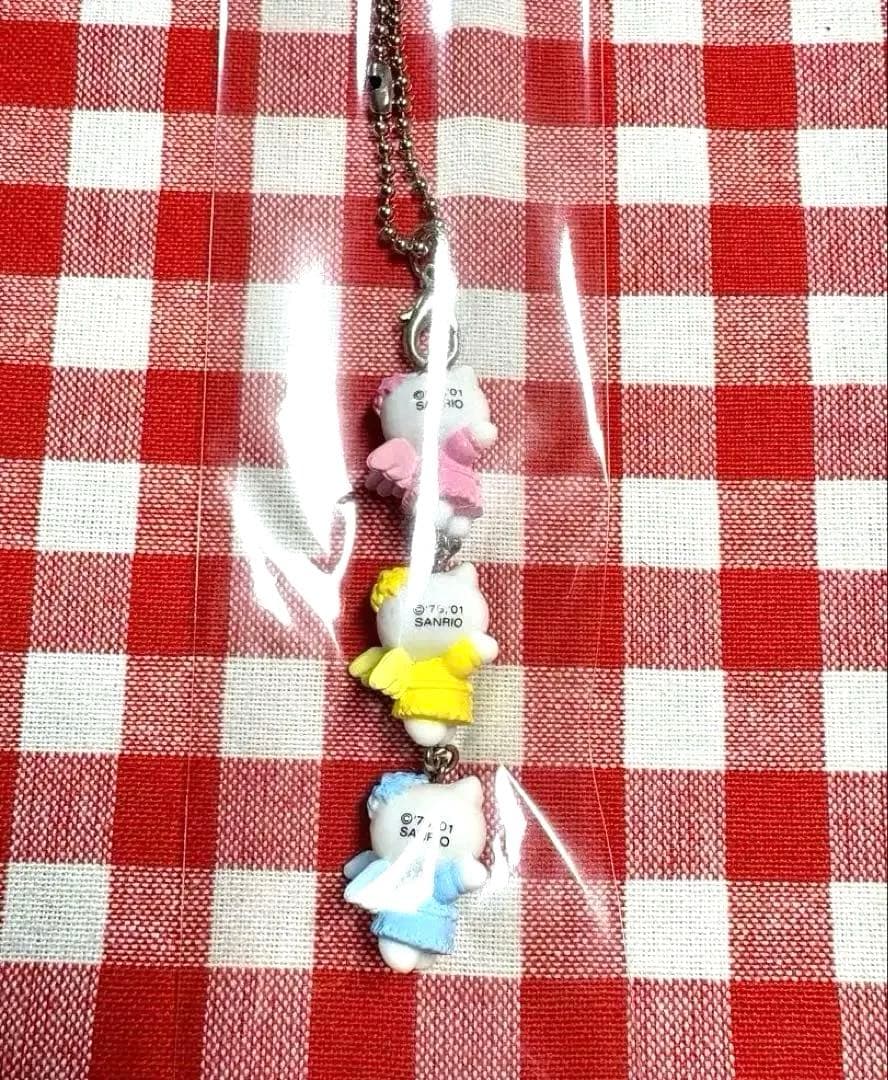 エンジェルキティ　3連ストラップ　平成レトロ　2001年　サンリオ　ハローキティ