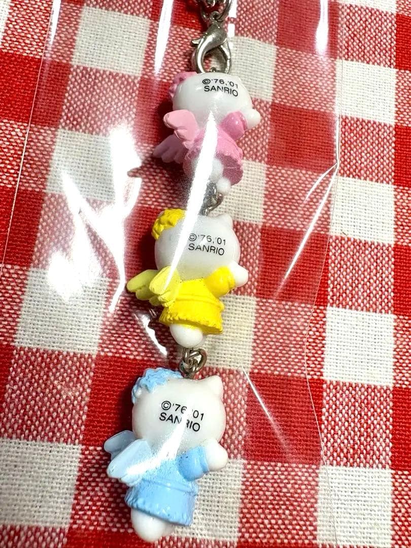 エンジェルキティ　3連ストラップ　平成レトロ　2001年　サンリオ　ハローキティ