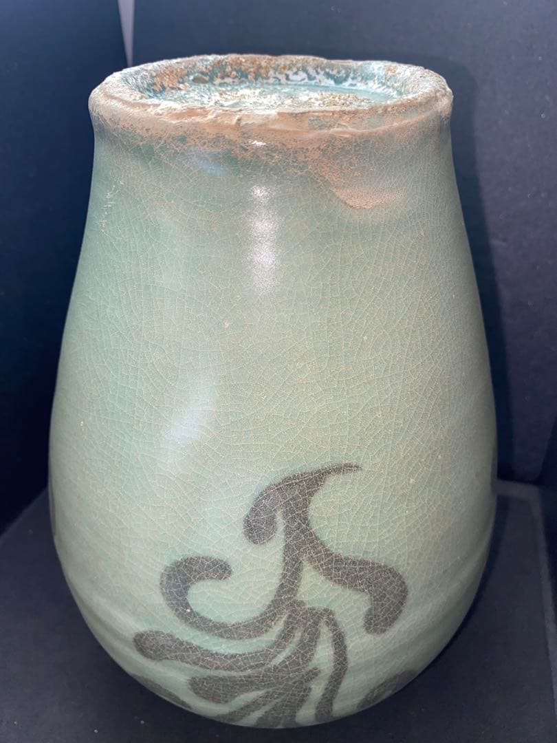 鉄絵 絵高麗　高麗青磁 花草紋 梅瓶　朝鮮 高麗 李朝 花瓶 骨董品 時代品