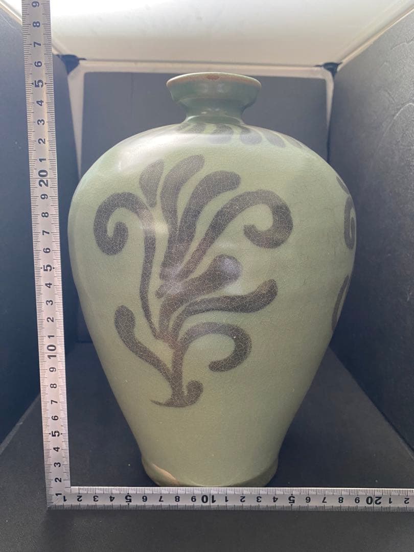 鉄絵 絵高麗　高麗青磁 花草紋 梅瓶　朝鮮 高麗 李朝 花瓶 骨董品 時代品