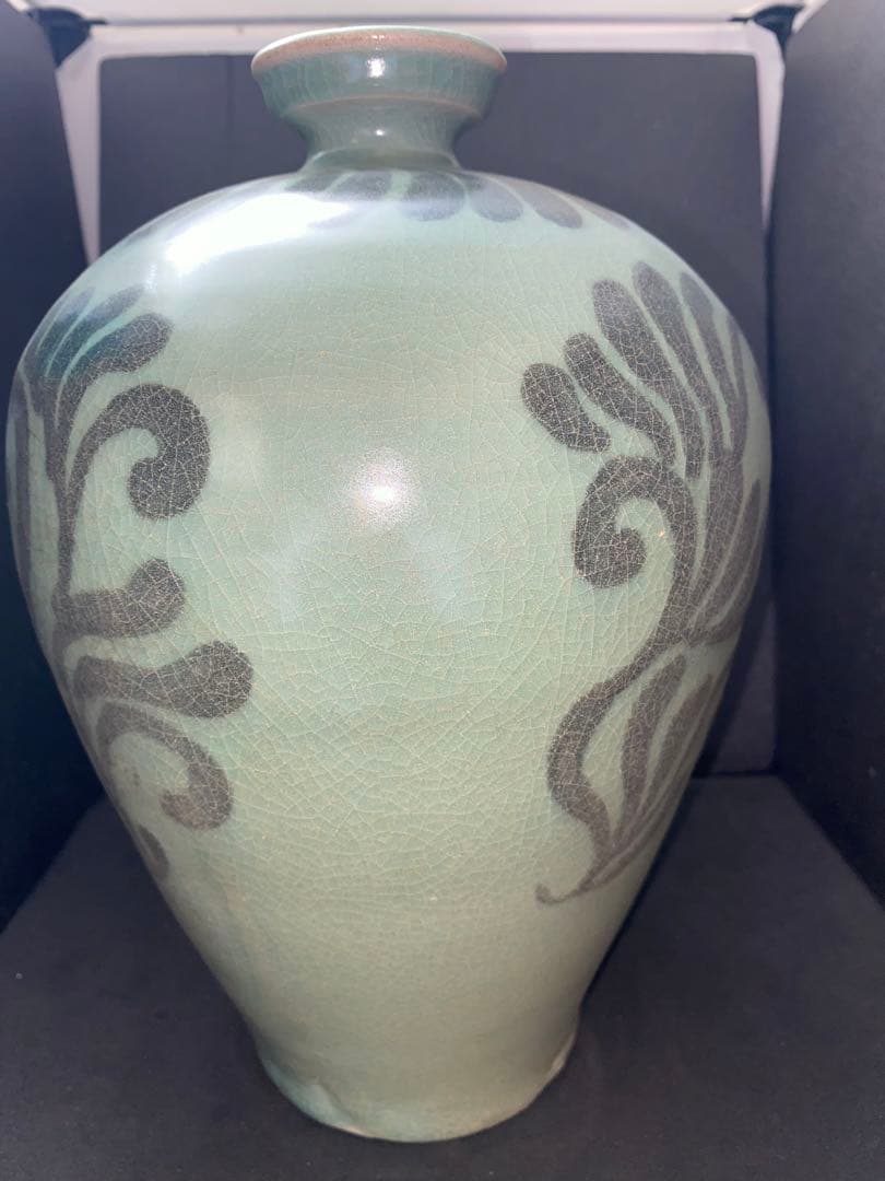 鉄絵 絵高麗　高麗青磁 花草紋 梅瓶　朝鮮 高麗 李朝 花瓶 骨董品 時代品