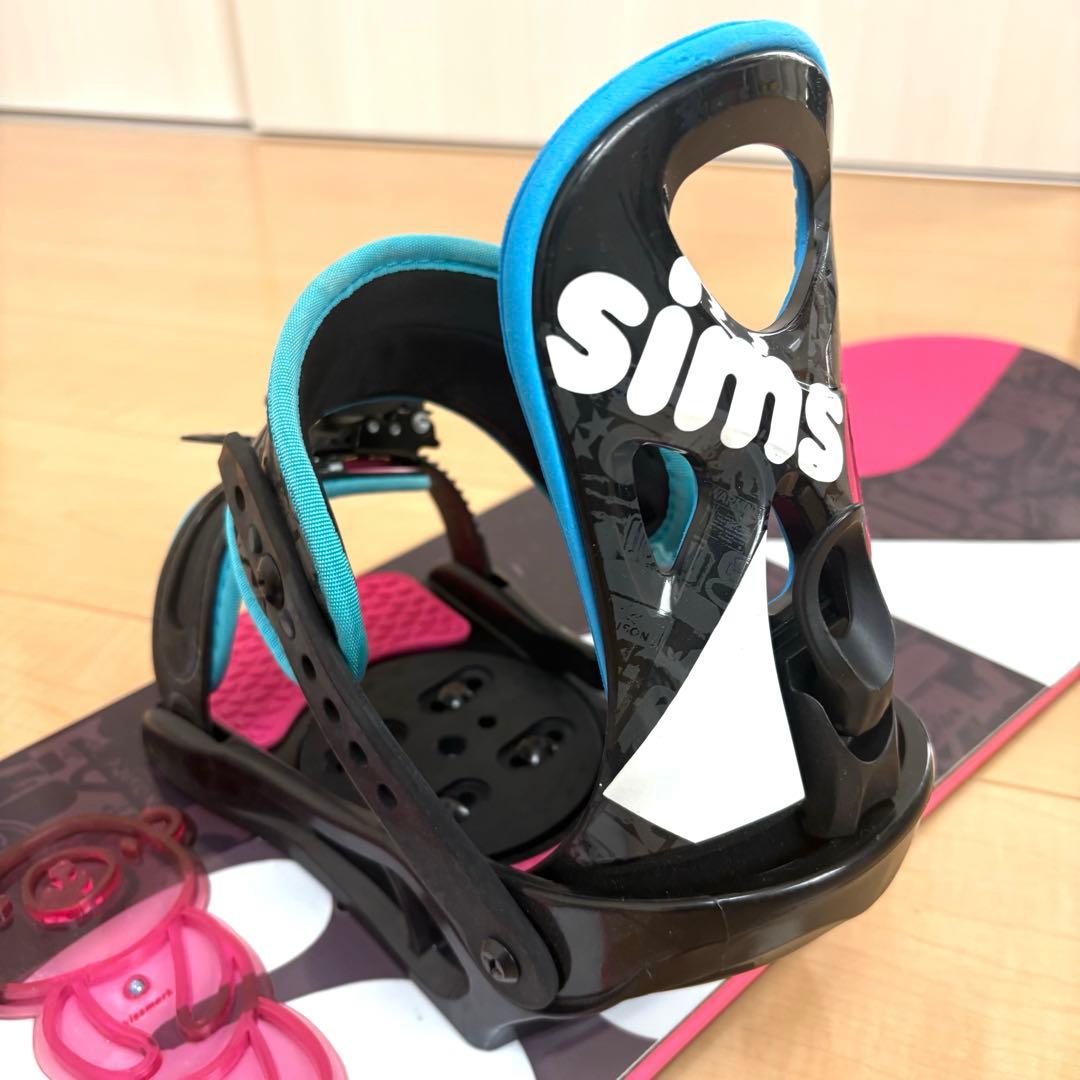 【116㎝】SIMS シムス スノーボード、ビンディングのセット