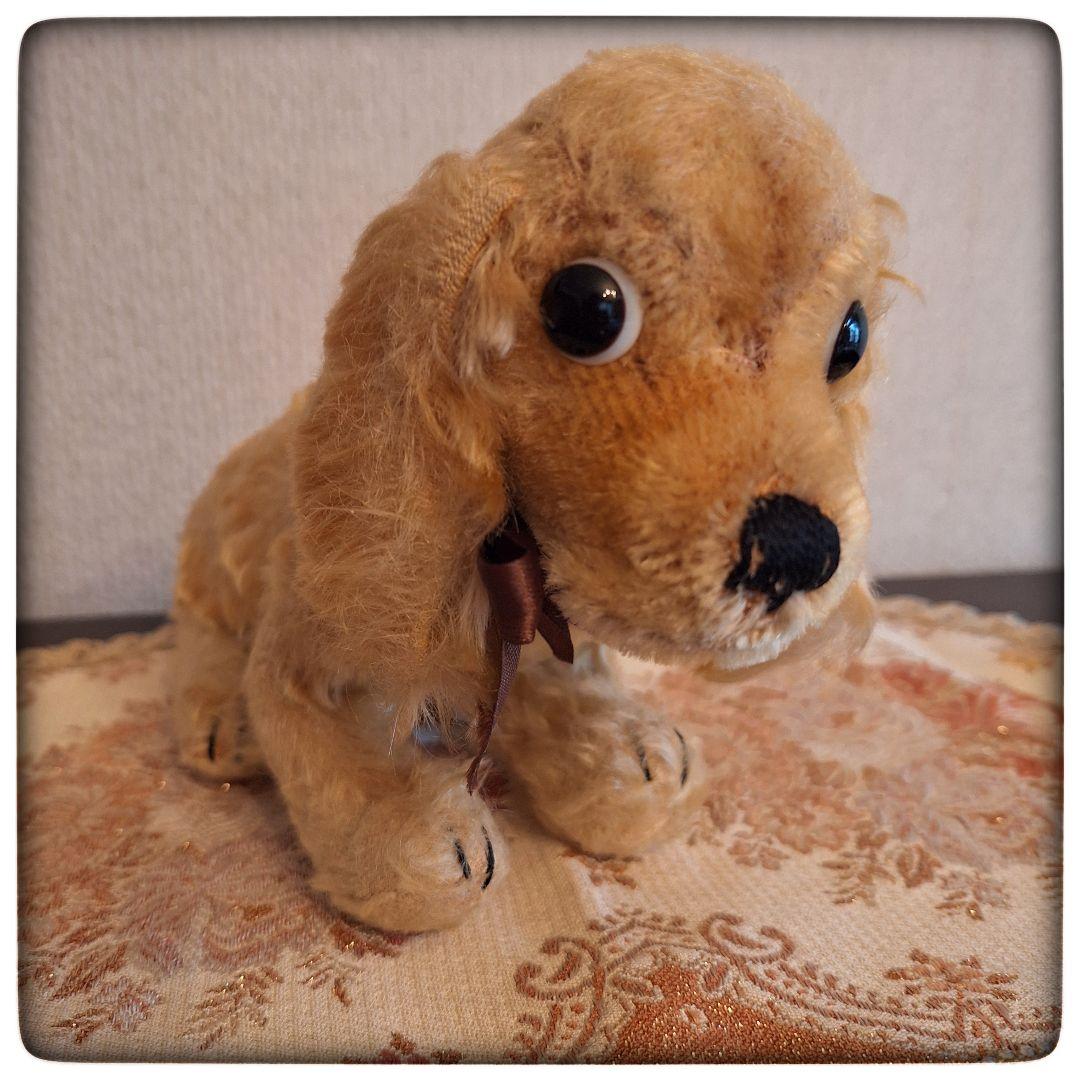 【前屈みな犬 コッパースパニエル】ヴィンテージ シュタイフ ポンチ目