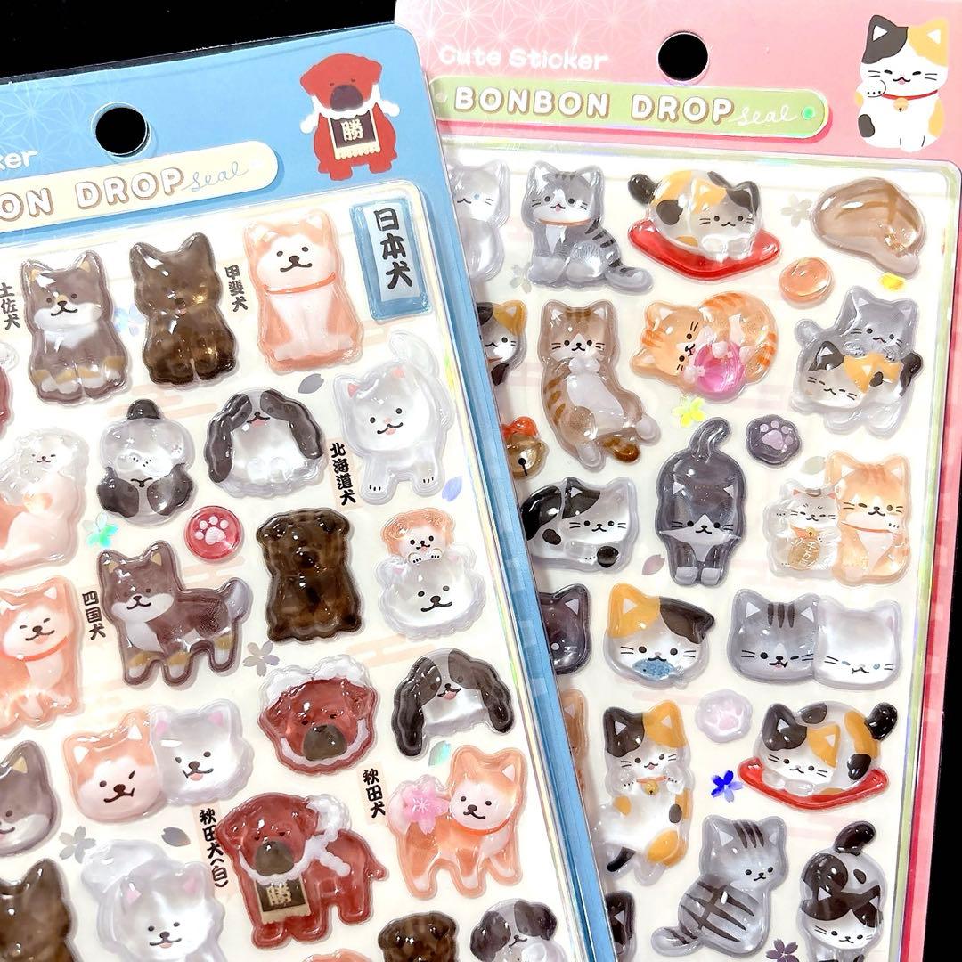 和風♥和柄 ボンボンドロップシール♡新作·͜·❤︎‬たまごサンドꕤ日本犬ꕤ猫ꕤ桜ꕤ