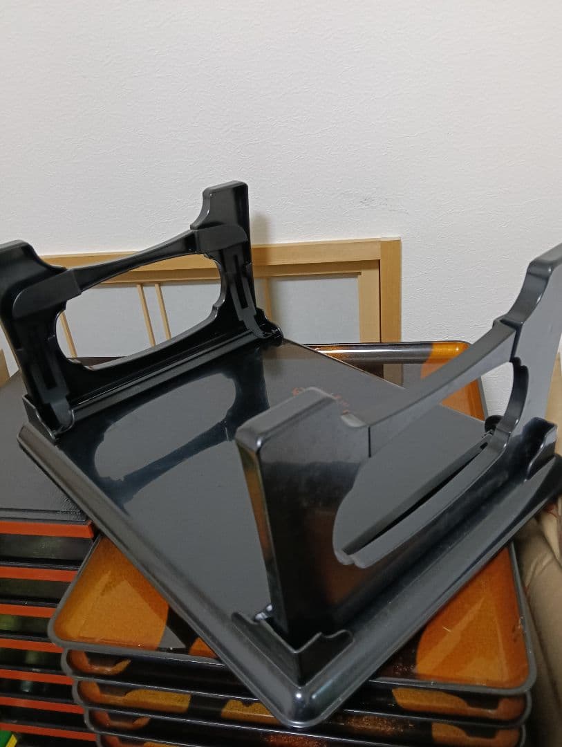 10個　御膳　お盆　膳　金色装飾の盆　折りたたみ式