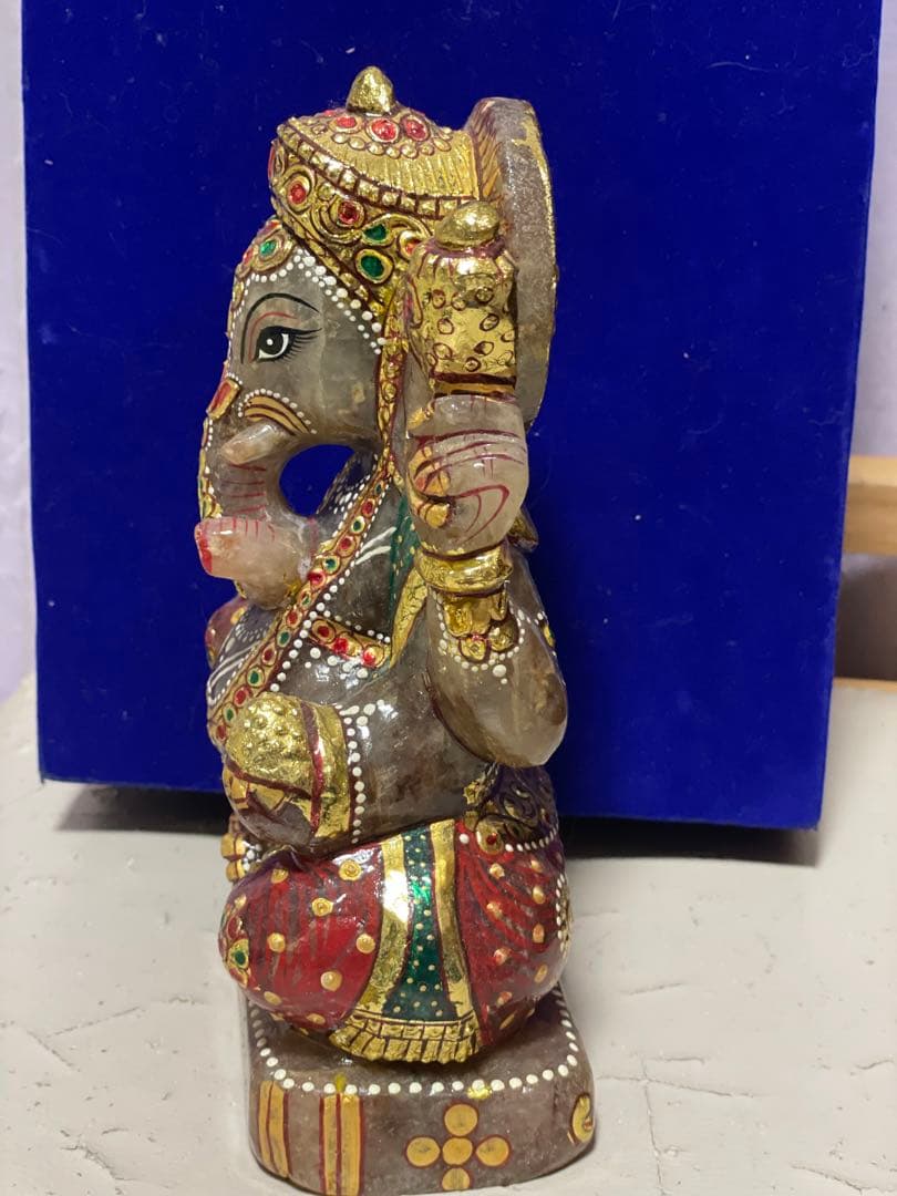 ガネーシャ　特大　希少　置物　ラブラドライト