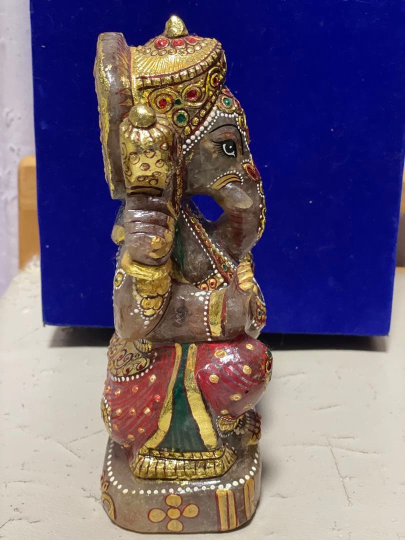 ガネーシャ　特大　希少　置物　ラブラドライト