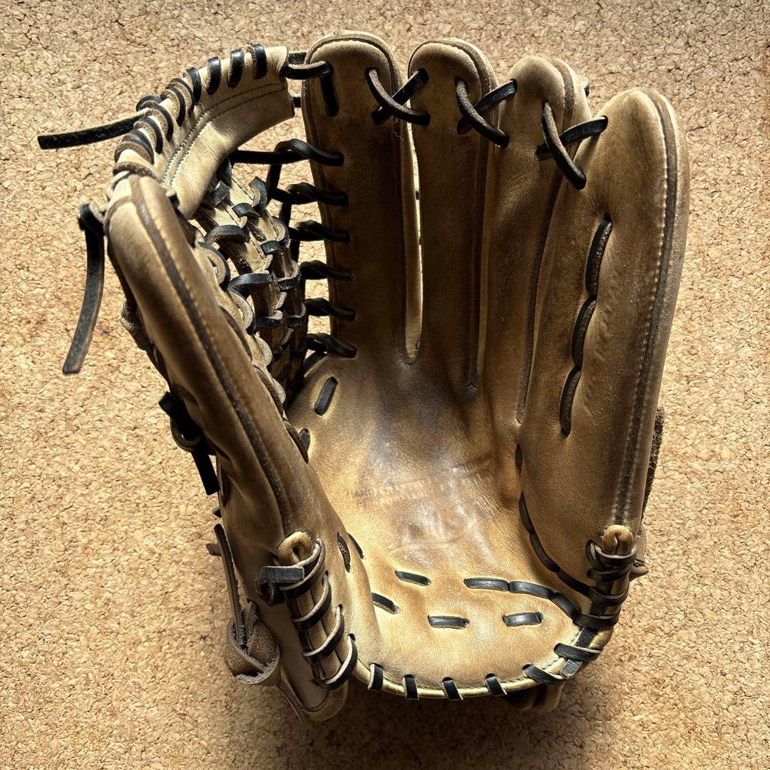 ザナックス　一般硬式　外野手用　グローブ　クリームブラウン×ブラック
