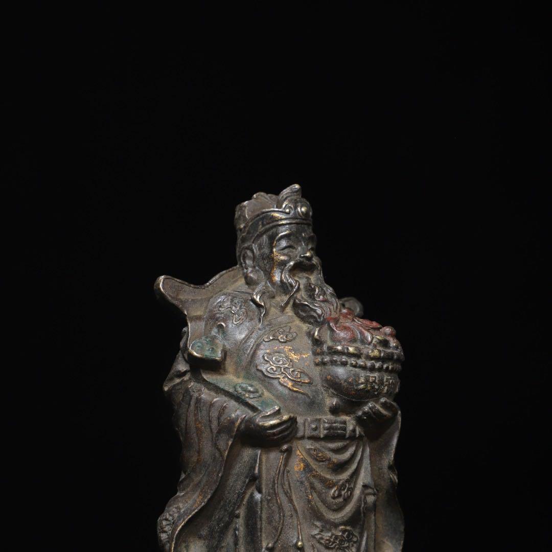 旧蔵　銅製 財神爺像　招財　家内安全