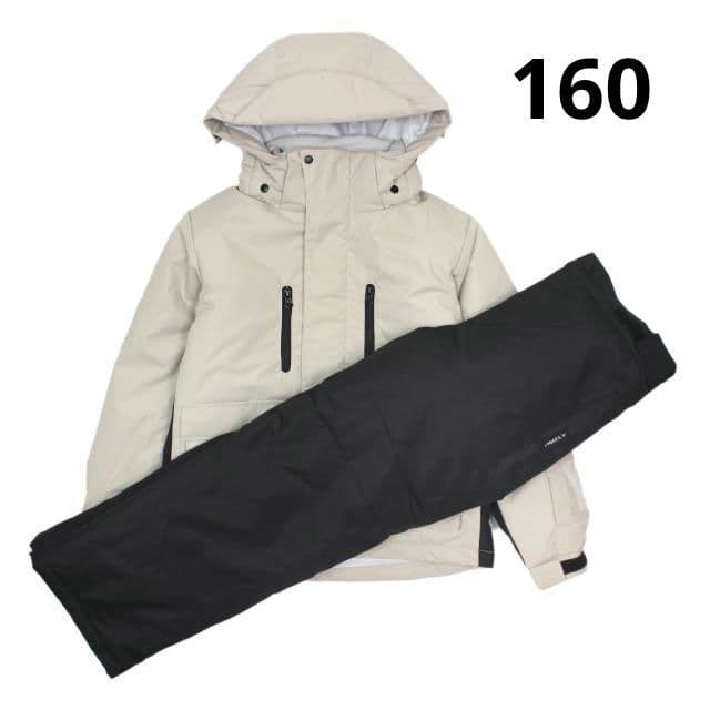 スキーウェア 男の子 サイズ調整付 耐水圧5000mm 超撥水 ベージュ 160