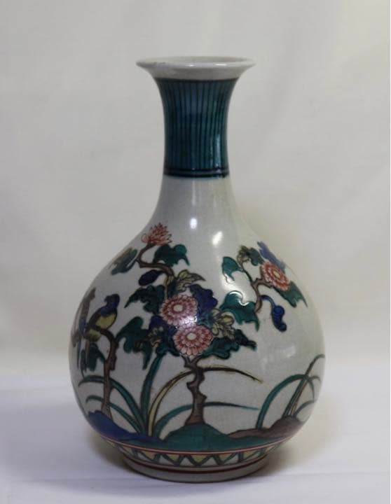 明治　九谷一輪挿　角福　送料込み1122