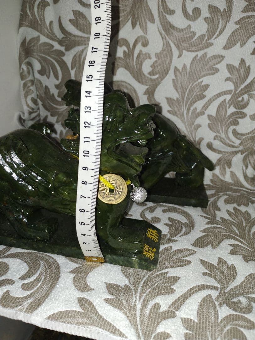 貔貅の置物！！ 雄と雌のニ体セット！！古銭&鈴のカスタム済み