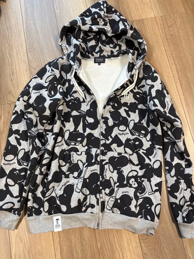 【美品】PEARLY GATES スヌーピー柄フーディ サイズ6