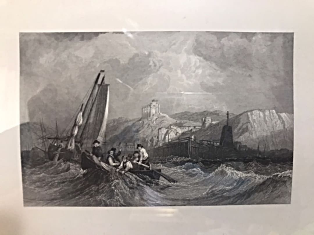 美術品　絵画　銅版画　海洋画　1834年　船　帆船　スティールエングレーヴィング