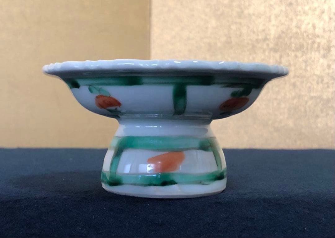 《R》九谷焼 須田 菁華 安南 色絵 台皿5客　1f