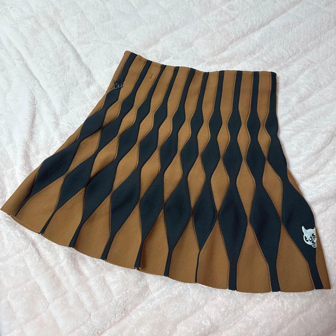 ゴルフウェア WAAC ワック ダイヤ柄セットアップ ニット スカート