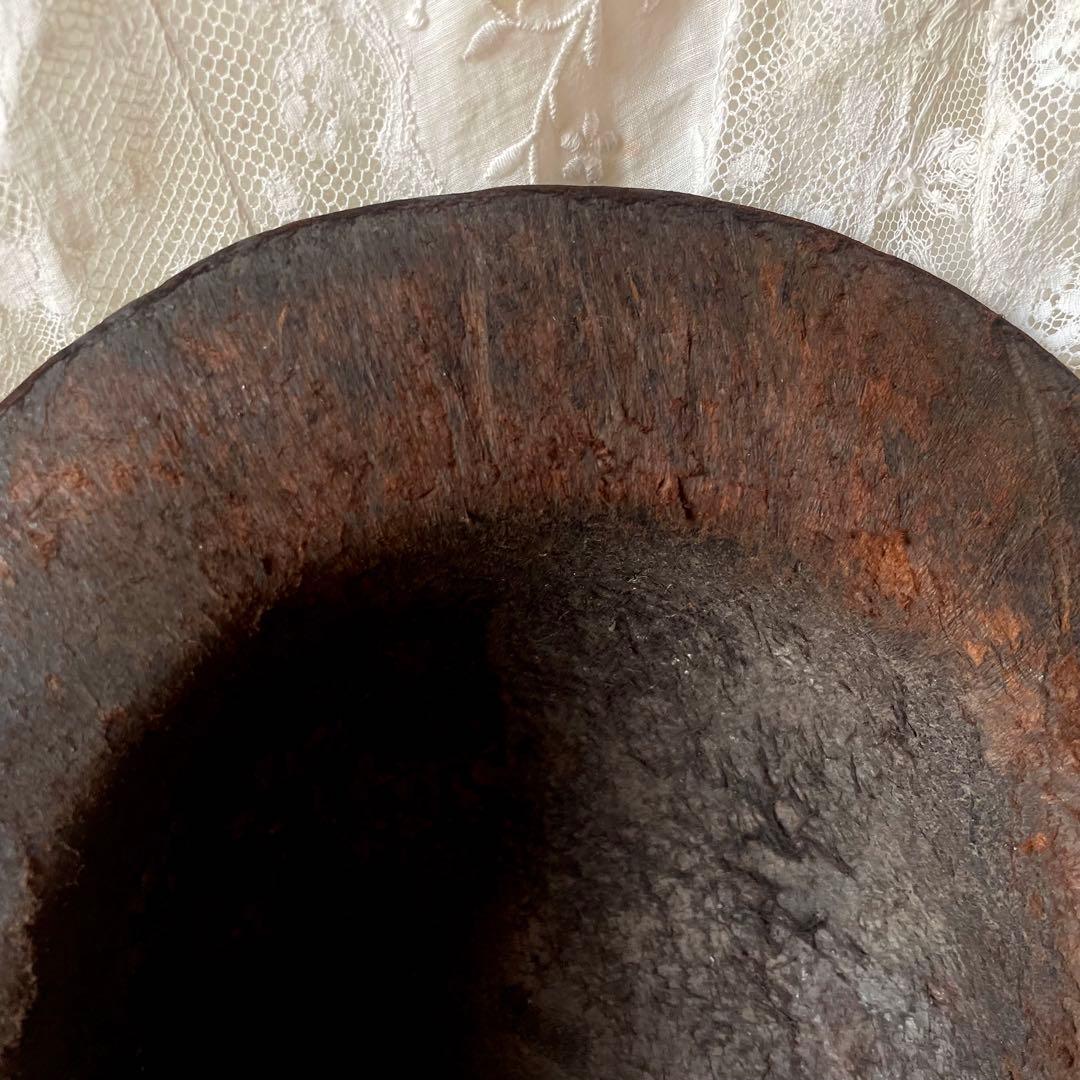 【希少】炭鉱夫帽子　レザーヘルメット　19世紀　フランスアンティーク　コレクター