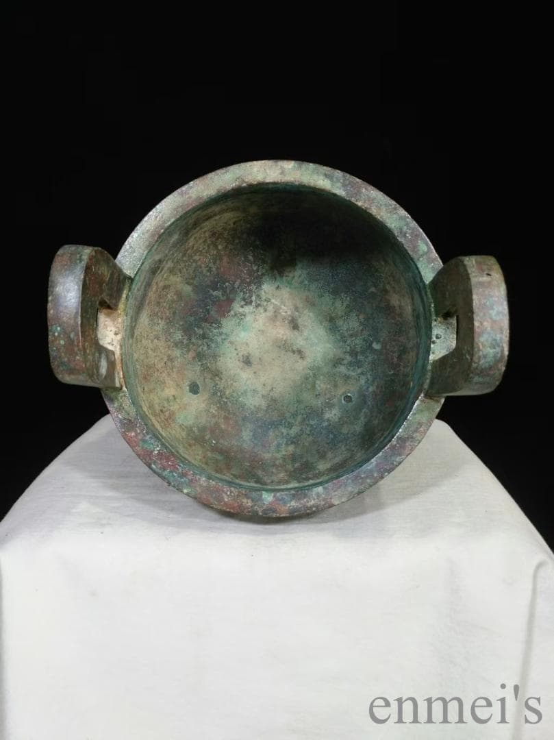 中国古美術【雲雷文鼎】青銅器 礼器 祭祀 鼎 高浮彫 手彫り 古美味 時代物