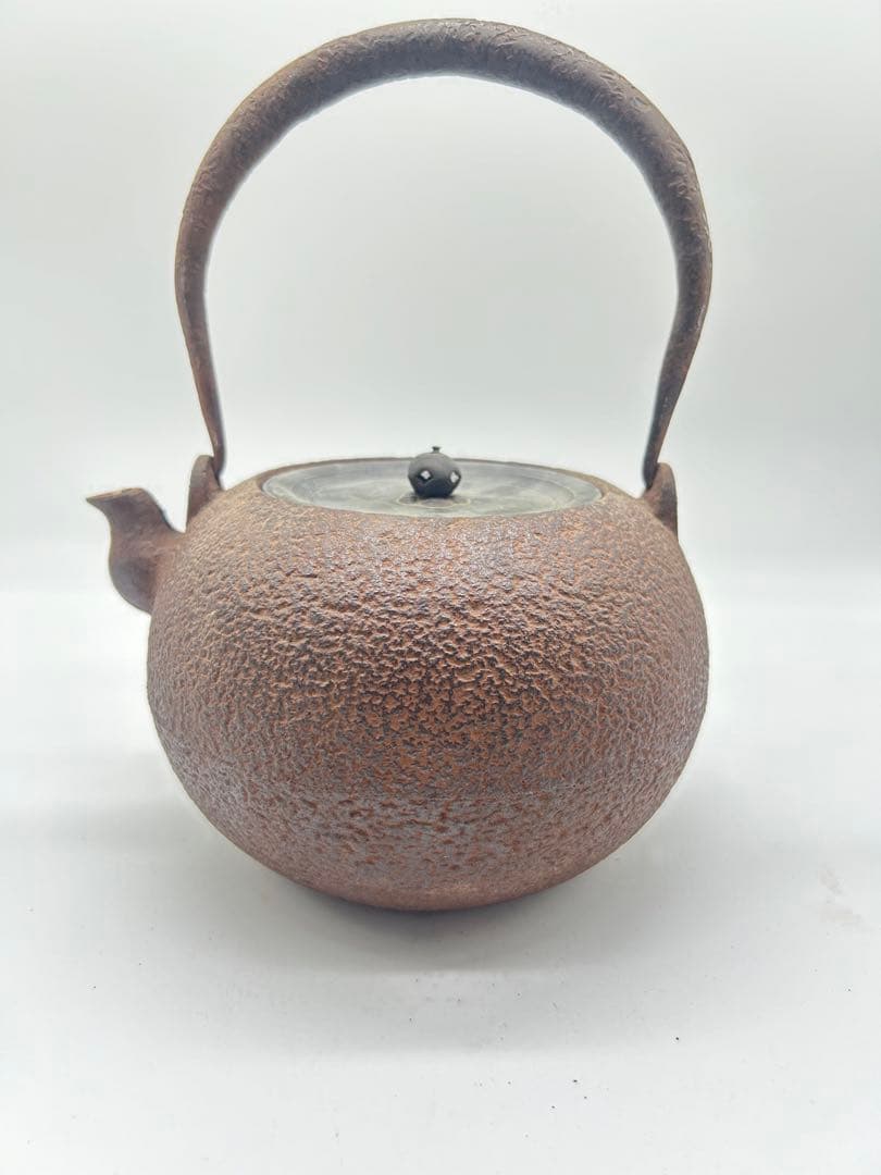 鉄瓶 茶色 丸型 身在名、水漏れ無し容量约1000