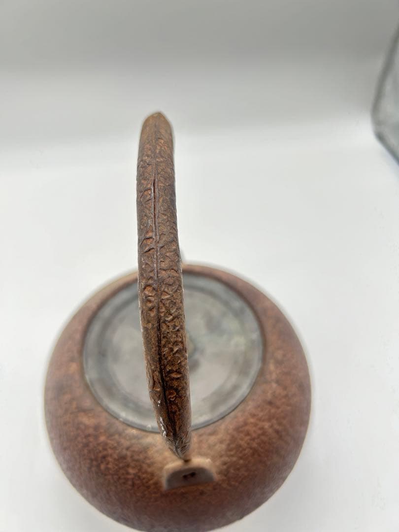 鉄瓶 茶色 丸型 身在名、水漏れ無し容量约1000