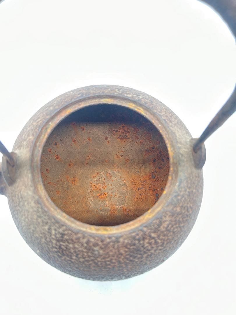 鉄瓶 茶色 丸型 身在名、水漏れ無し容量约1000