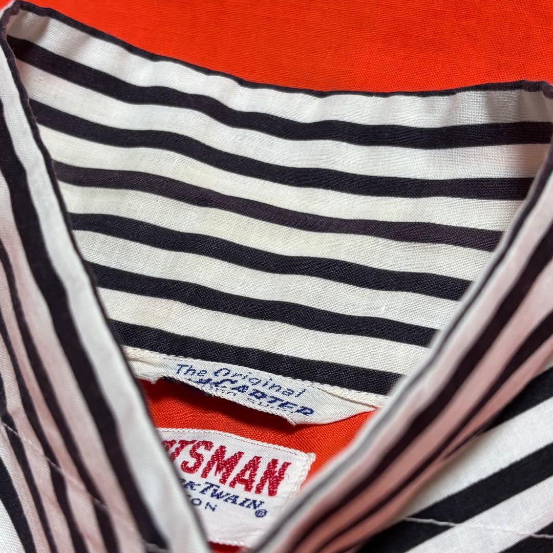 1950's 60's ビンテージ ボーリングシャツ M ボーダー 刺繍なし