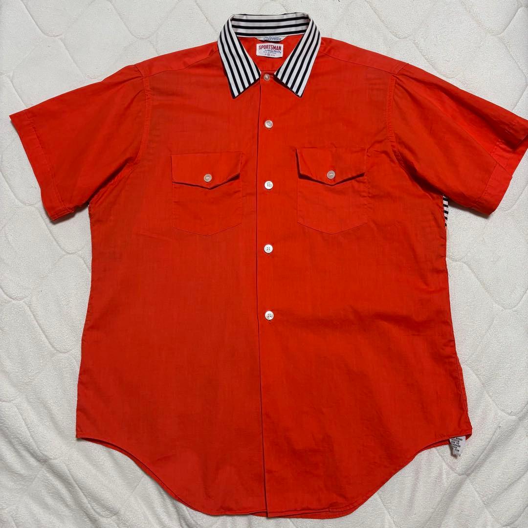 1950's 60's ビンテージ ボーリングシャツ M ボーダー 刺繍なし