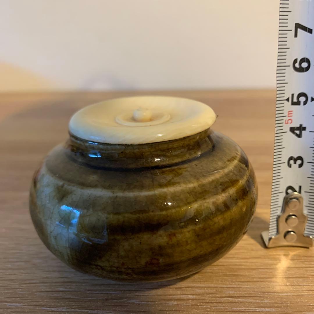 茶道具　茶入れ　大海茶入　仕覆付き　アンティーク　1客　285